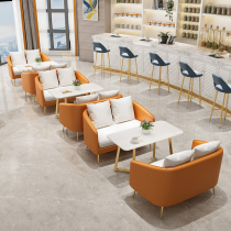 Simple milk tea shop sofa light luxury wind cafe restaurant card seat book bar Net red rest area leisure table and chair combination