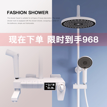 Germany Delanstein digital display thermostatic shower set home bathroom bathroom shower White all copper rain bath