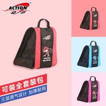 Dynamic Roller roller skates storage bag three-layer thick breathable adult children roller skates backpack shoulder bag