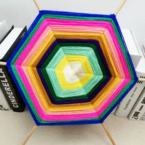 Kindergarten middle and large class children hand-woven fine movements diy four six octagonal creative winding shape