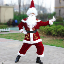 Santa Claus costume adult Santa Claus golden velvet Christmas performance costume mens suit