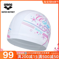 arena swimming cap printing imported silicone coating double-layer comfortable non-head waterproof swimming cap for men and women 6409