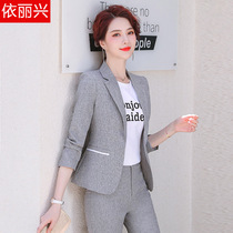 Small suit suit woman long sleeve Han Fan stylish temperament Casual Wear-free Western suit Reduced Age Professional Clothing Two Sets