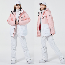 New ski clothes women warm and thick winter outdoor windproof waterproof wear-resistant tooling single double board ski suit