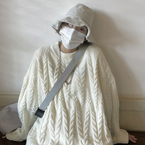 Twist sweater mens autumn and winter thickened ins tide loose Joker style Japanese retro round neck sweater