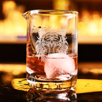Bar bartender Japanese Crystal mug mixing cup tiger lion lion bartender mixed Cup minxinglass