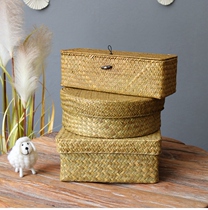 Seagrass storage box gift box seaweed weaving storage box seaweed storage box seaweed storage basket candy tray sewing box