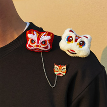 New Year Gift Dance Lion Brush Needle Cute Japanese Badge Womens Clothing Accessories Scarf Decoration Accessories Needle