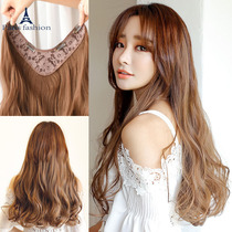 Wig female long curly hair long straight hair one piece piece 2021 fashion new U-shaped real hair medium and short reissued