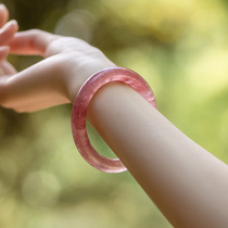 Strawberry crystal bracelet female trick peach blossom fine ins niche design Crystal Beauty Bar Bracelet advanced sense Net red pop