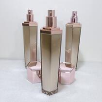 New upscale acrylic 120ML Cosmetics Split Air Bottle Rose Gold Hexagonal Bottle Press Spray Emulsion Bottle