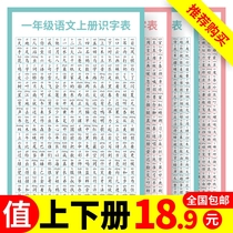 Primary school Chinese first grade Second grade Upper book Lower book Student literacy table Wall sticker Chinese character card Primary school student wall chart