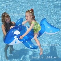 Inflatable water toy blue transparent shark whale childrens swimming Mount inflatable bed floating row floating bed swimming ring