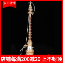 Buddhist trombone dharma instrument Tibetan Tongqin horn Nepal hand-made Lama horn Copper silver gilded Suona