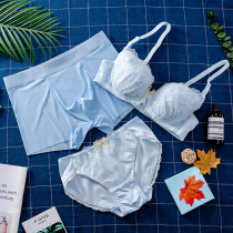 Japanese summer lovers underwear Three sets of soft steel ring with bra with hood ice wire underwear No-mark underwear suit
