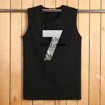 Day special vest men plus size new cotton mens T-shirt sleeveless T-shirt loose casual sports chopping sleeves