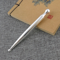 Double round head pull tendon stick point pen 999 sterling silver full body massage stick foot silver solid light stick scraping stick round silver bar