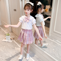 Girls jk uniform suit 2021 new foreign style fashionable Korean version of the college style suit skirt net red girl grid skirt