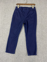 Japanese single soft waxy elastic elastic waist dark jeans spring and summer girls seven points pencil pants strength cow goods A003