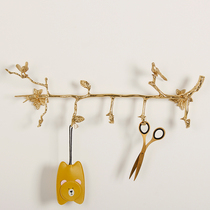 Eurostyle brass branches Xiaoguanguan hanging clothes hanger living room wardrobe Retro creative hook-like inter-board art wall-mounted