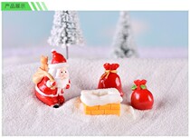 diy miniature snow Christmas elk Snow old man sled deer car Snow decoration locomotive car