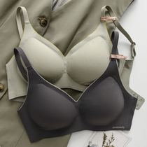 2022 Japan traceless fixed one-piece cup bra thin style gathered glossy surface one piece of traceless underwire underwear woman