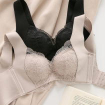 Japanese bra thickened collection of auxiliary breast small chest flat chest adjustment wide shoulder strap non-slip lace comfortable underwear women