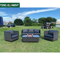 Outdoor rattan sofa Terrace Hotel garden living room courtyard model room indoor and outdoor rattan furniture three-piece combination