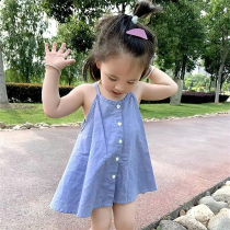 Vest pure crane skirt cotton skirt girl 2022 Summer Han edition of simple wind sleeveless fashion tops