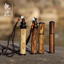 Plum deer bamboo Zizhu gold silk bamboo toothpick tube Bamboo portable toothpick box screw mouth plucking household creative high-end retro