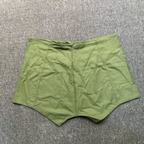 Old-fashioned big pants cotton fabric military green underwear loose