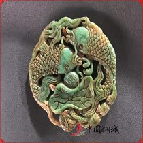 Antique Han Dynasty antique jade Old Xiu jade carved high ancient jade wall pendant Hanfu brand jade pendant put pieces pisces