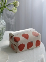 Hipster fabric cotton linen tissue bag INS Wind cute household tissue cover home room simple paper set