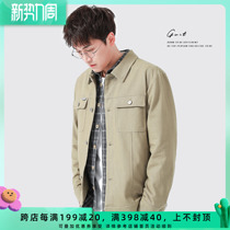 GWIT combed overland cotton Spring and Autumn new casual trend jacket on clothes loose lapels overalls coat men