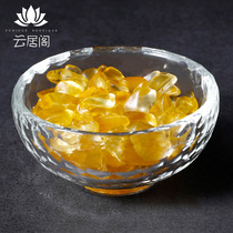 Seven treasures of yellow crystal for Buddha natural gemstones Buddha statues pagoda 50g gem