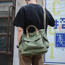 Tooling bag Shoulder Bag Mens trendy brand canvas satchel leisure trend ins backpack womens multifunctional Japanese shoulder bag