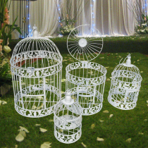 European style iron decorative bird cage window ornaments White photography props large model hotel wedding bird cage