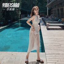 Also Meishan swimsuit women hot spring Siamese sexy belly thin net red wind 2021 New Fashion white swimsuit