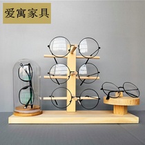 High-grade solid wood glasses display sunglasses sun glasses showcase display decorative props creative glasses set-ups for glass