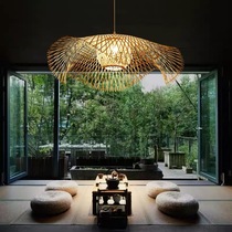 New Chinese Chandelier Hotel Living Room Zen Tea Room Bamboo Weaving Bamboo Art Creative Personality Southeast Asian Japanese Chandelier