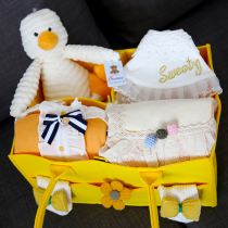 New baby gift box male and female baby Summer and autumn cotton clothes set foreign air gift bag full moon 100 days old gift
