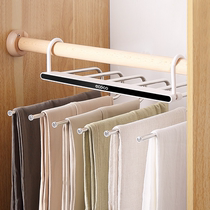 Folding pants rack telescopic multifunctional multi-layer pants hanger home magic pants clip wardrobe storage artifact pants hanger