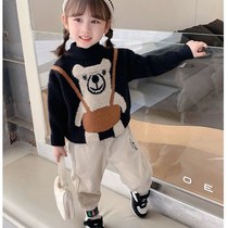 Men and women pullover sweater autumn and winter 2021 new foreign gas baby mink velvet bottoming line clothing children Net Red New
