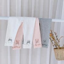 Girls white leggings 2021 Autumn New Baby pants Spring and Autumn wear baby solid color leggings tide