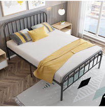 Nordic simple wrought iron shelf bed Adult double single bed Dormitory bed Net red apartment bold reinforced wrought iron bed