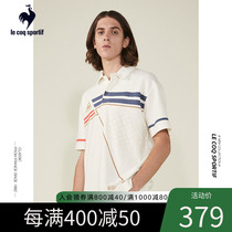 Lekak French rooster Summer New Pink oversize white turnover short sleeve polo shirt T-shirt man