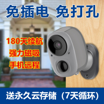 Wireless door monitor wifi connected with mobile phone home remote outdoor HD night vision smart plug-in camera