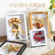 Hollow dry flower frame Diy Eternal Flower Save Stereo Handmade Couple Tissue Rose Specimen Frame