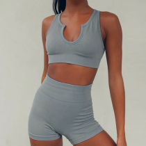 Fitness suit womens spring and summer sports shorts underwear two-piece set sports running training yoga suit net red tide