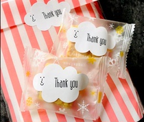 80 sticker white cloud shape THANK YOU sticker gift wrapping candy bag sealing sticker thanks sticker